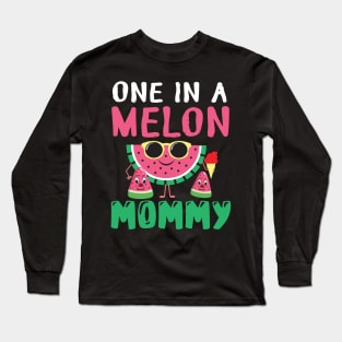 Glasses Watermelon One In A Melon Mommy Mother Son Daughter Long Sleeve T-Shirt